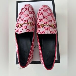 GUCCI Shoes - Authentic Jordaan Canvas GG Monogram Horsebit Loafers
